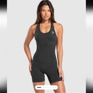 Gymshark Women's Black Racerback Athletic Bodysuit Size Medium 6-8